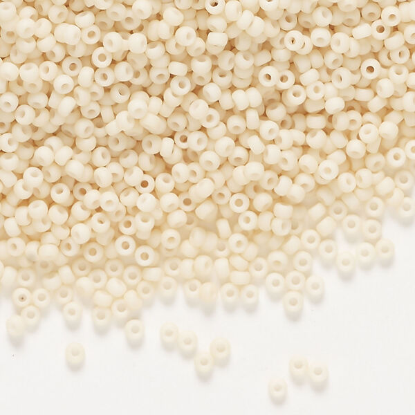 Seed bead, Miyuki, glass, 1pkg25g, #11 rocaille, opaque matte glazed luster antique beige (RR-2022) image number 0