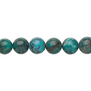 Turquoise 1pkg1, round bead 15.5-16 inch 8mm