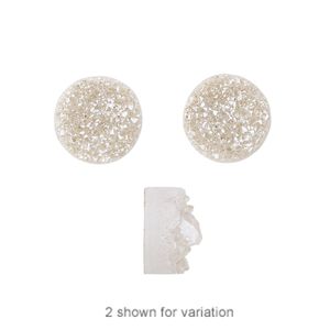 Druzy agate 1pkg2, electroplated non-calibrated round cab 10mm