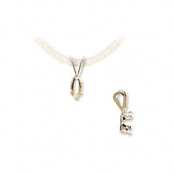 Pendant, Snap-Tite®, 14Kt gold, 6x3mm 6-prong marquise setting. Sold individually. image number 0