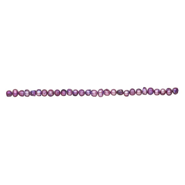 Freshwater pearl 1pkg1, semi-round / button, 15 inch bright purple 8-11mm cultured image number 1