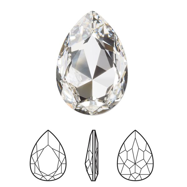 Fancy stone 24pk crystal foil back, Swarovski® 30x20mm pear 4327 image number 0