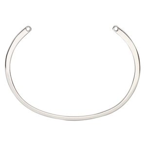 Bracelet, cuff, stainless steel, 2mm wide with 2 holes, adjustable from 6-7 inches. Sold individually.