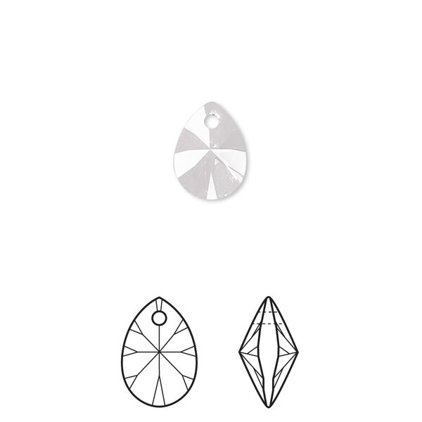 Drop 6pk crystal, Crystal Passions® 10x7mm pendant mini pear 6128 image number 0