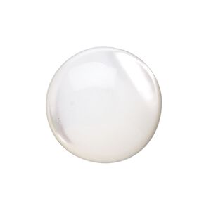 Cabochon, trochus shell (natural), 12mm calibrated round, Mohs hardness 3-1/2. Sold per pkg of 4.