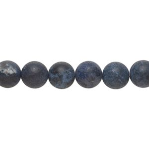 Dumortierite 1pkg1, matte round bead natural 8 inch 8mm