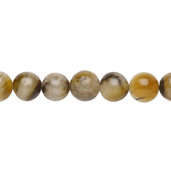 Bead, tigereye (natural), 8-9mm round, D grade, Mohs hardness 7. Sold per 15" to 16" strand. image number 0