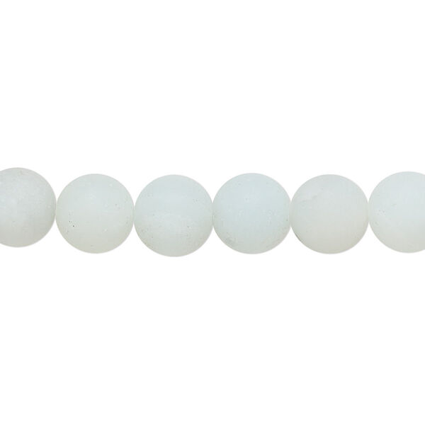Bead, amazonite (natural), matte, 8mm round, B grade, Mohs hardness 6 to 6-1/2. Sold per 8-inch strand, approximately 25 beads. image number 0