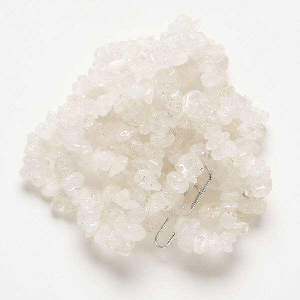 Quartz crystal 1pkg1, chip bead natural C grade, 32 inch small to large image number 0