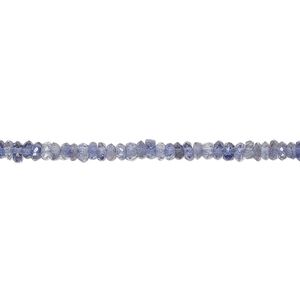 Iolite 1pkg1, hand-cut faceted rondelle / saucer bead natural 13 inch 3x1mm-3x2mm