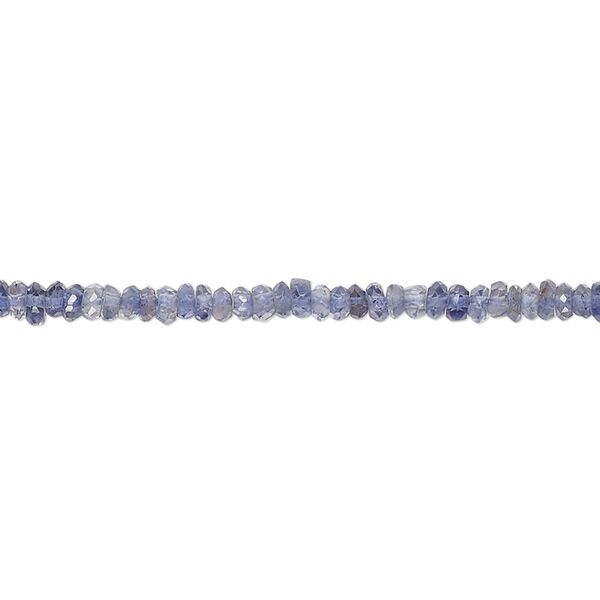 Iolite 1pkg1, hand-cut faceted rondelle / saucer bead natural 13 inch 3x1mm-3x2mm image number 0