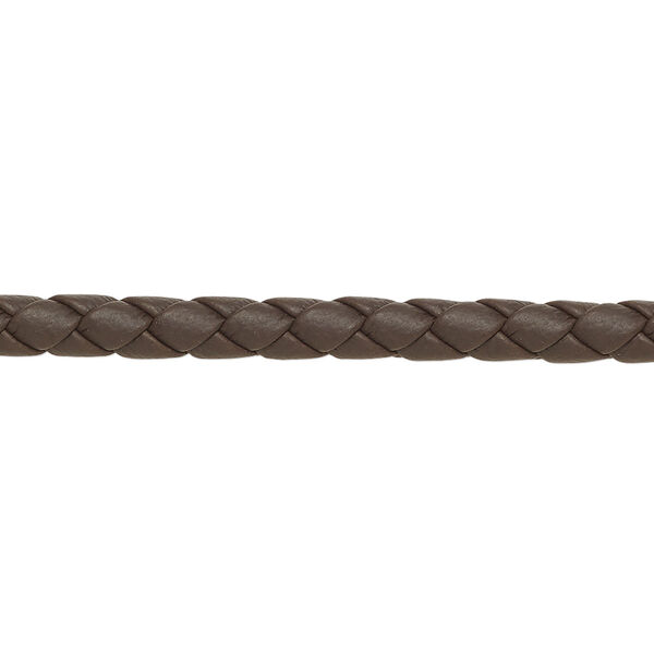 Bolo cord, leatherette, matte brown, 4mm braided round. Sold per 5-yard section. image number 0