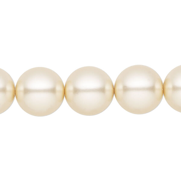 Pearl 10pk creamrose, Preciosa Czech crystal 12mm round image number 0