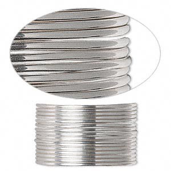 Wire, sterling silver, full-hard, round, 16 gauge. Sold per pkg of 5 feet. image number 0