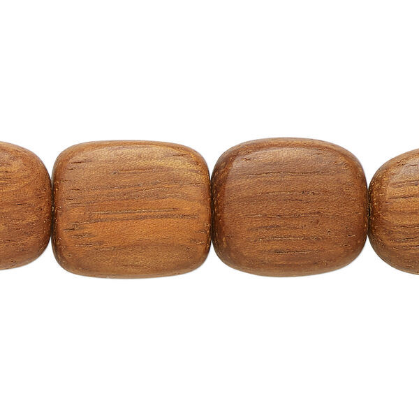 Bead, bayong wood (waxed), 16mm flat square. Sold per 15-1/2" to 16" strand. image number 0