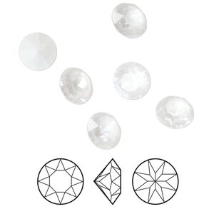Chaton 144pk crystal electric white ignite LacquerPRO, Swarovski® 8.16-8.41mm round SS39 1088