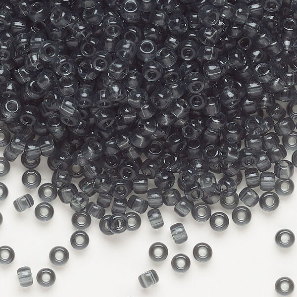 Seed bead, Miyuki, glass, pkg/50g, #8 rocaille, transparent grey (RR-152). image number 0