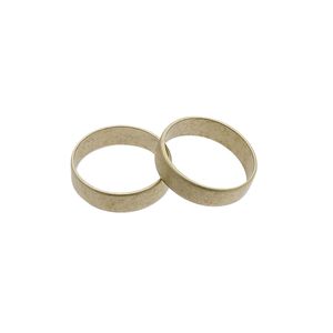 Ring, unpolished raw brass, 5mm wide, size 7. Sold per pkg of 2.