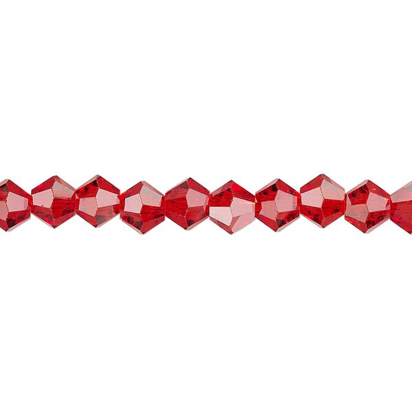 Bead 1pk transparent red, Celestial Crystal® 6mm bicone 15.5-16 inch image number 0