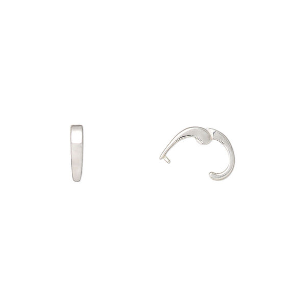 Bail, sterling silver, 8x6mm hinged oval, 5mm grip length. Sold individually. image number 0