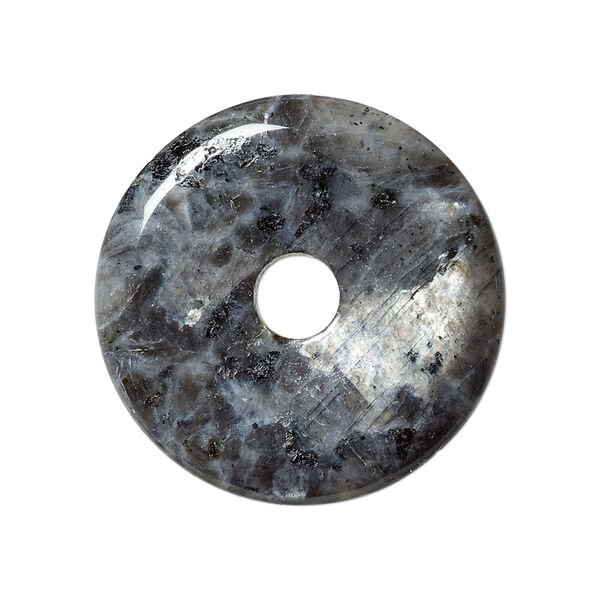 Focal, blue labradorite (natural), 30mm round donut, B grade, Mohs hardness 6 to 6-1/2. Sold individually. image number 0