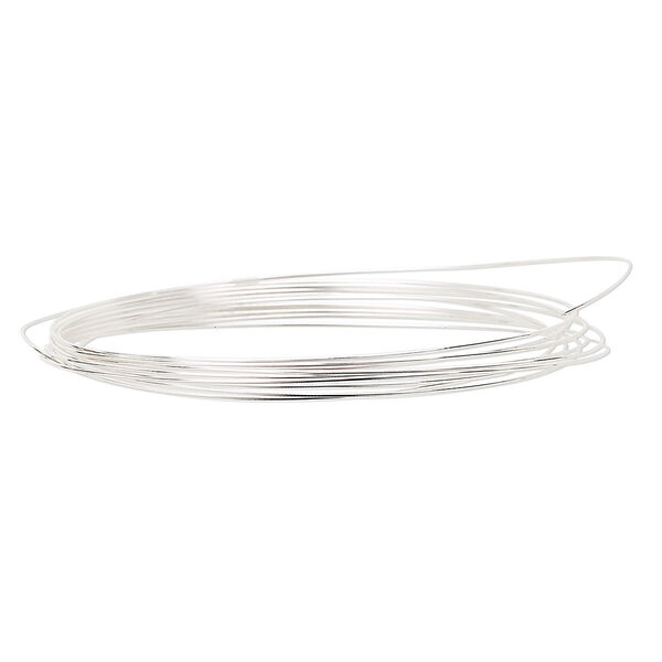 Wire, sterling silver, full-hard, round, 26 gauge. Sold per pkg of 5 feet. image number 0