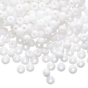 Seed bead, Preciosa Ornela Czech glass, pkg/500g, #6 rocaille, opaque white, (03050).