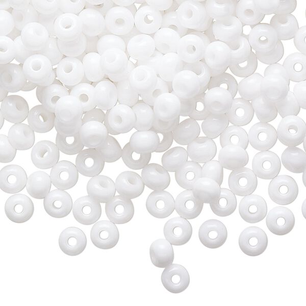Seed bead, Preciosa Ornela Czech glass, pkg/500g, #6 rocaille, opaque white, (03050). image number 0