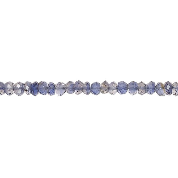 Iolite 1pkg1, hand-cut faceted rondelle / saucer bead natural 13 inch 4x1mm-4x2mm image number 0