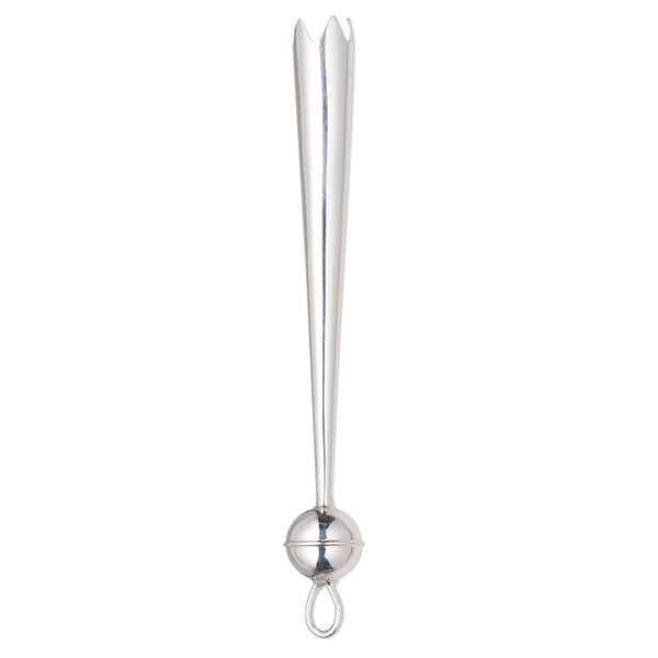 Bolo tip, sterling silver, 60x8.5mm with 8.5mm ball and closed loop, 5.5mm inside diameter. Sold individually. image number 0