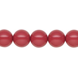 Pearl 50pk cranberry, Preciosa Czech crystal 10mm round