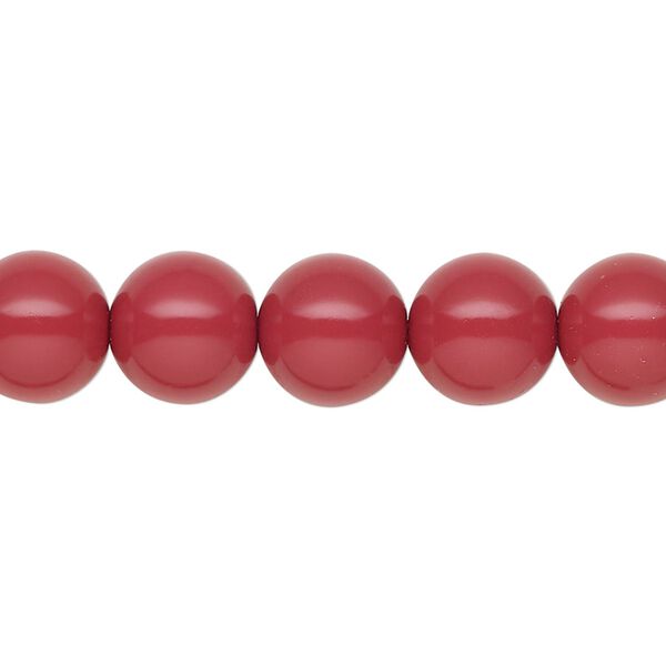Pearl 50pk cranberry, Preciosa Czech crystal 10mm round image number 0