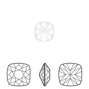 Fancy stone 2pk crystal electric white ignite LacquerPRO, Crystal Passions® 10mm cushion 4470