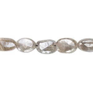 Labradorite 1pkg1, luster hand-cut faceted puffed oval bead 8 inch 10x6mm-12x8mm