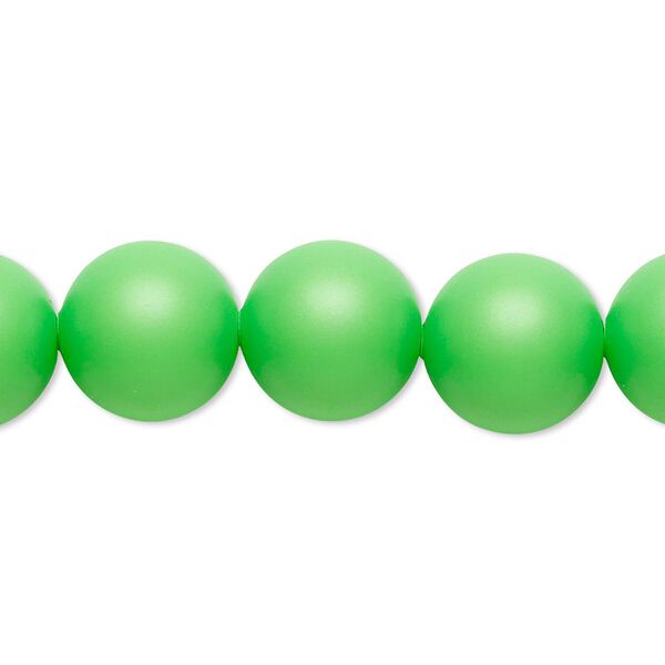 Pearl 10pk neon green, Crystal Passions® 12mm round 5811 image number 0