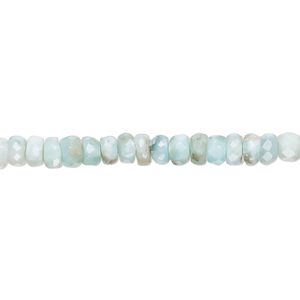 Larimar 1pkg1, hand-cut faceted rondelle bead natural 13 inch 4x2mm-5x4mm
