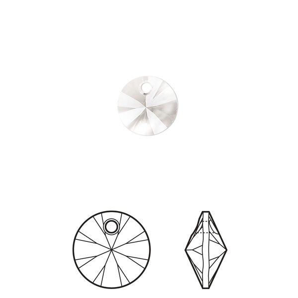 Drop 12pk crystal, Crystal Passions® 8mm pendant mini disk 6428 image number 0