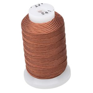 Thread, Purely Silk™, 3-ply, brown, size FF. Sold per 115-yard spool.