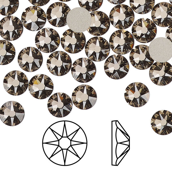 Flat back 144pk greige foil back, Crystal Passions® 6.32-6.5mm rose round SS30 2088 image number 0