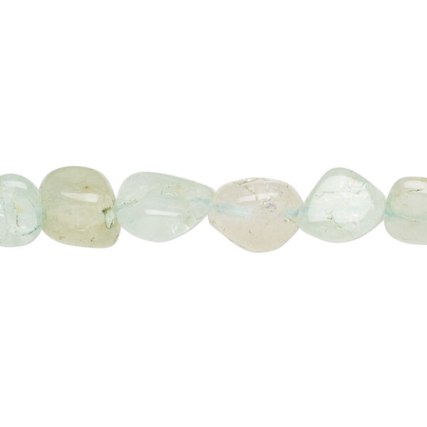 Bead, aquamarine (dyed / heated), mini to small nugget, Mohs hardness 7-1/2 to 8. Sold per 14-inch strand. image number 0