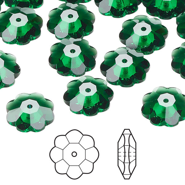 Margarita flower 144pk majestic green, Swarovski® 12mm 3700 image number 0