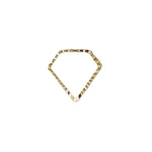 Component, gold-plated brass, 15.5mm single-sided diamond-cut open gem, 1.3mm thick. Sold per pkg of 100.