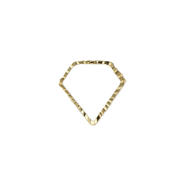 Component, gold-plated brass, 15.5mm single-sided diamond-cut open gem, 1.3mm thick. Sold per pkg of 100. image number 0
