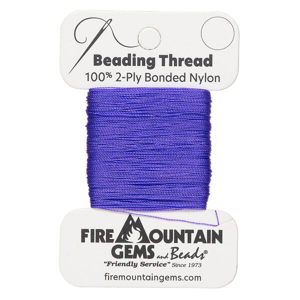 Thread, nylon, purple, size AA. Sold per 50-yard card. image number 0
