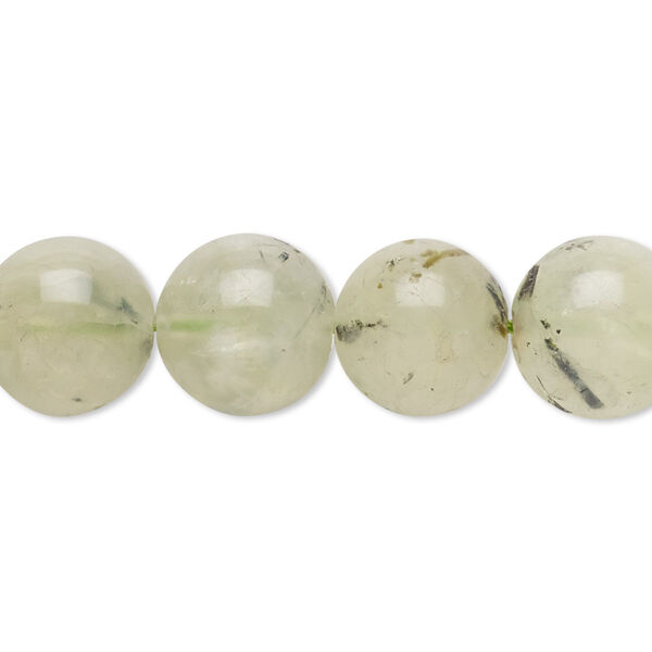 Bead, prehnite (natural), 11-13mm round, C grade, Mohs hardness 6 to 6-1/2. Sold per 15" to 16" strand. image number 0