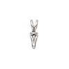 Bail, JBB Findings, ice-pick, antique silver-plated pewter (tin-based alloy), 19x5mm double-sided shield with lines and swivel, 6mm grip length. Sold individually. image number 0