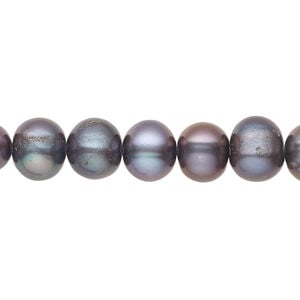 Freshwater pearl 1pkg1, semi-round, 15.5-16 inch peacock 8-10mm cultured