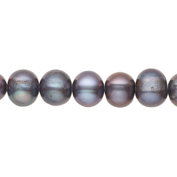 Freshwater pearl 1pkg1, semi-round, 15.5-16 inch peacock 8-10mm cultured image number 0