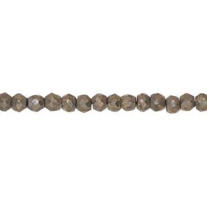 Pyrite 1pkg1, oxidized hand-cut faceted rondelle bead natural 13 inch 4x2mm-5x4mm
