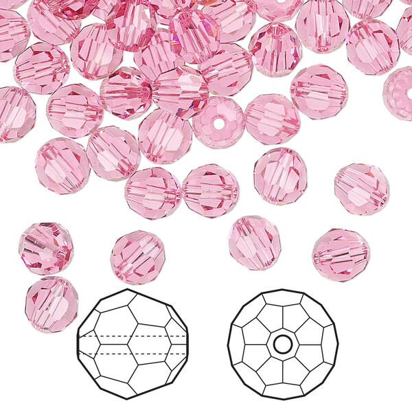 Bead 360pk rose, Swarovski® 6mm round 5000 image number 0